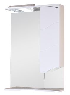 Шкаф-зеркало с подсветкой Onika Лайн 205820 правый 58см белый